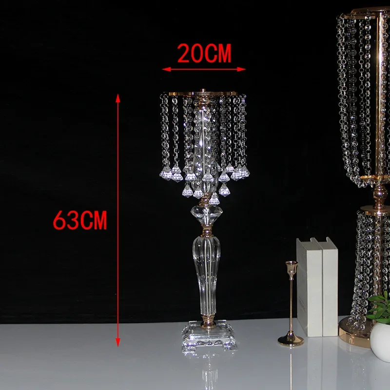 

D20- acrylic crystal gold candlestick wedding party banquet decoration ornament