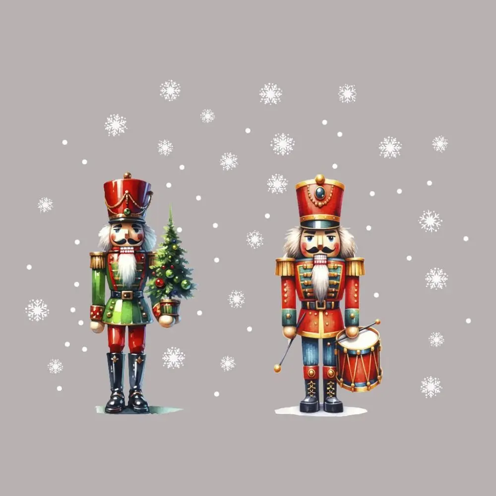 Christmas Soldier Static Sticker Cartoon Multicolor Glass Door Decals Waterproof Oil-proof Decorative Decals Window Ornament