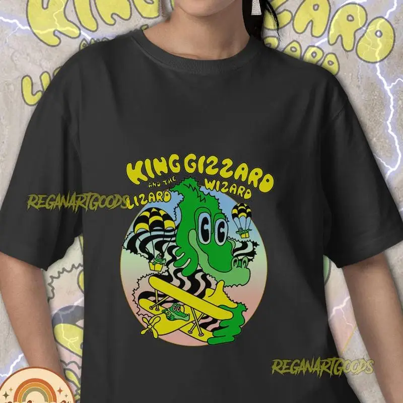 King Gizzard Retro Graphic Lizard Wizard Fan T-Shirt