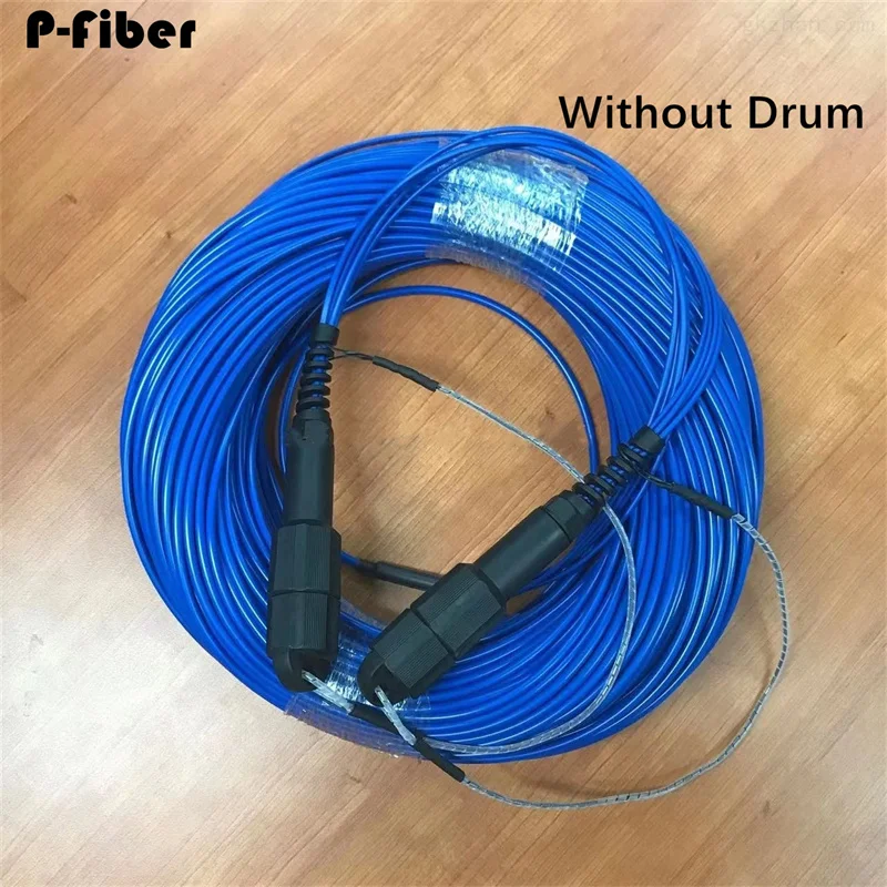 armored patchcord 100m 4/6/8 cores with PCD235 reel LC SC FC APC SM PVC DVI waterproof connector singlemode fiber optic jumper