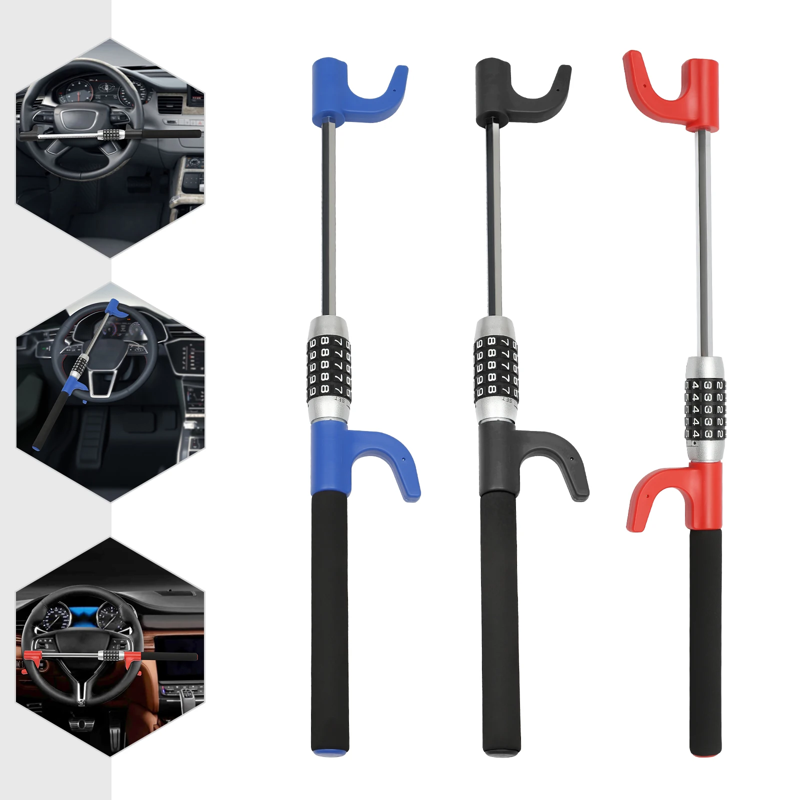 Car Steering Wheel Lock Anti-theft Control Digital Numbers Wheel Claw Steering Lock