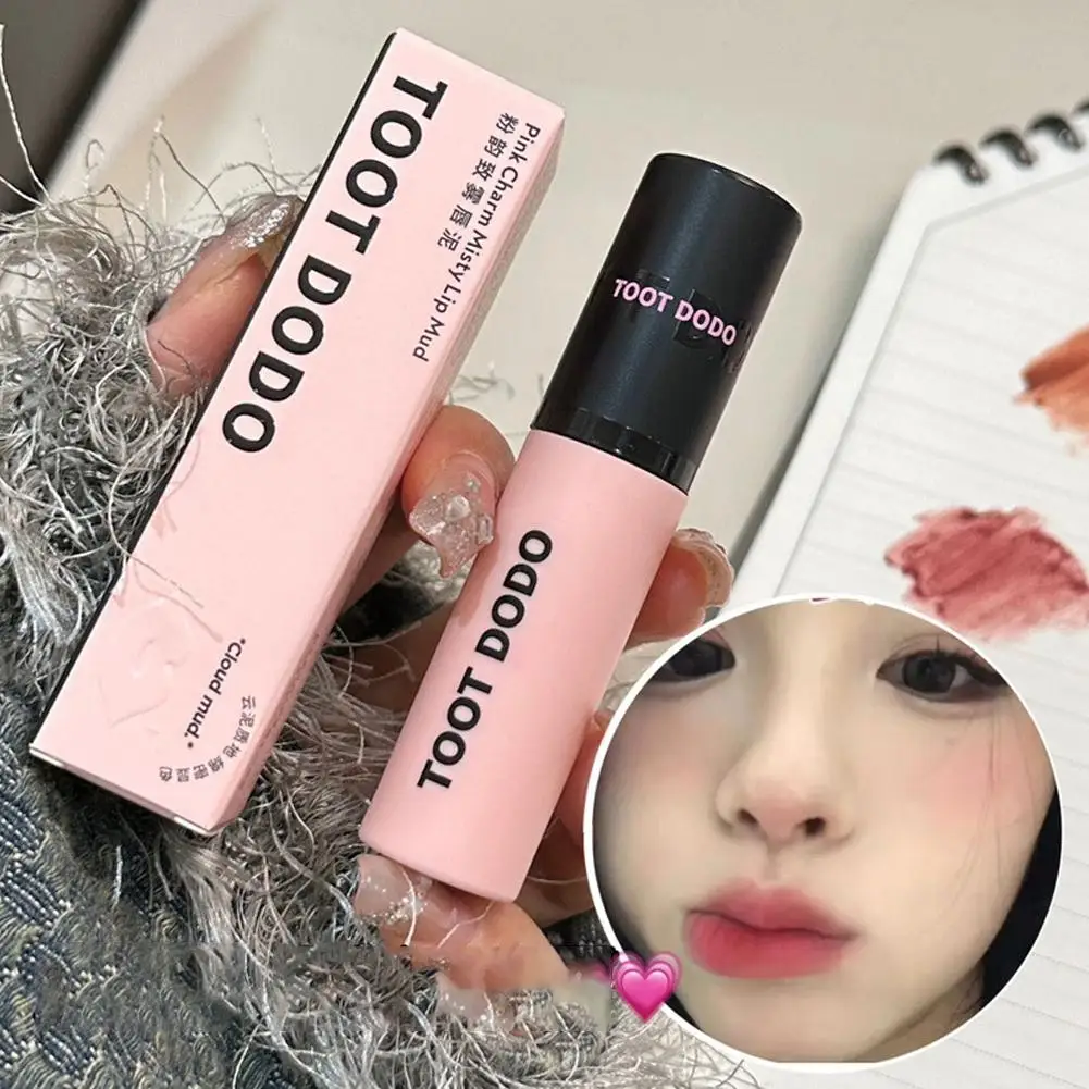 Névoa Velvet Lip Glaze, Lama de ar leve, Batons fosco boca como Cosmet, Beleza Mist Cenoura Red Lip, Novo, S6A7