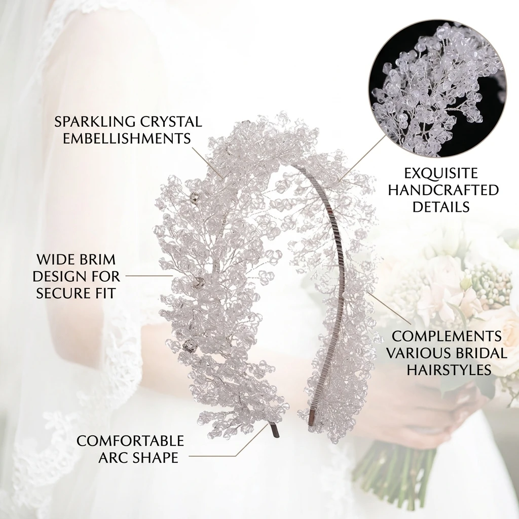 ブライダルティアラ-クリスタルワイドブリムヘッドバンド-結婚式用-高級合金ヘアアクセサリー-エレガントジュエリー