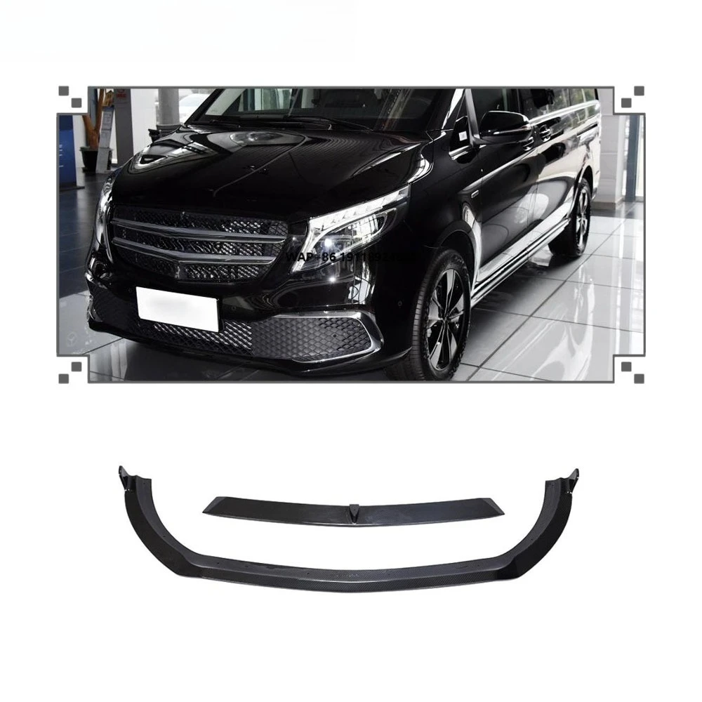 

2PCS Dry Carbon Fiber V250 Front Bumper Lip for Benz V Class W447 V220d Vito Passenger Van 4-Door 2020-2021