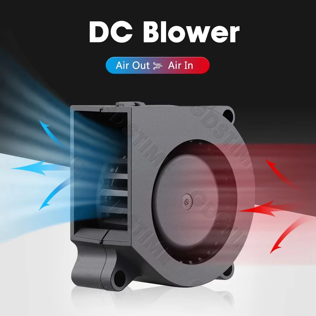 Wentylator dmuchawy do drukarki 3D Gdstime 4020 40mm 5V 12V 24V, wentylator radialny z podwójnym łożyskiem kulkowym 40x40x20mm, 2-pinowe złącze Dupont DC, bezszczotkowy wentylator turbo — zdjęcie produktu 4