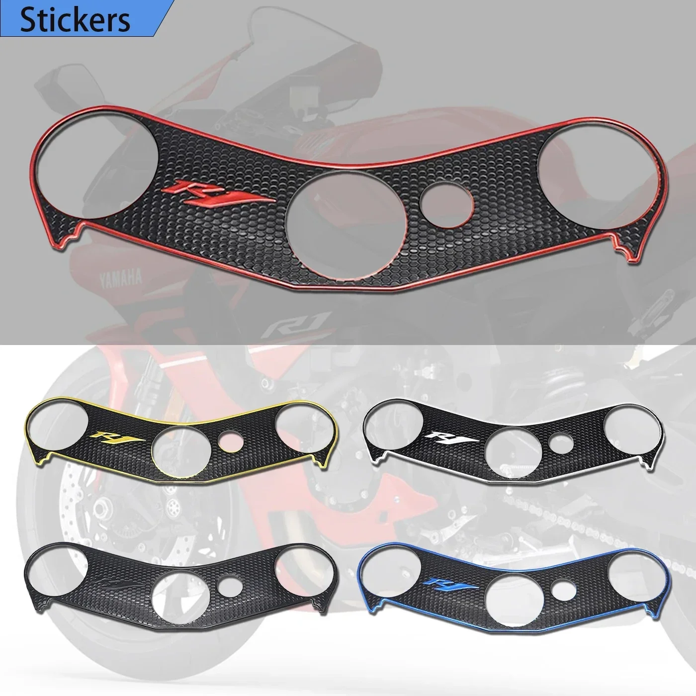 Motorcycle decals stickers Top Clamp Yoke Triple Tree Case Pad Decal 2005 2006 2007 2008 Fit YAMAHA YZF R1 YZF-R1 YZFR1