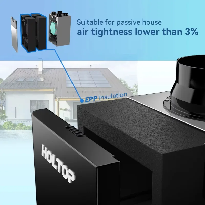 Holtop ERV Plant 350 m3/h HVAC System Vertical HRV Home Recovery Ventilation System Heat Recovery Fresh Air System view 3