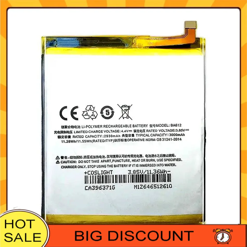 

3000Mah Long-Lasting Performance BA612 For Meizu Meizy 5S M5 M5S M612Q M612M Mobile Phone Battery Premium Replacement