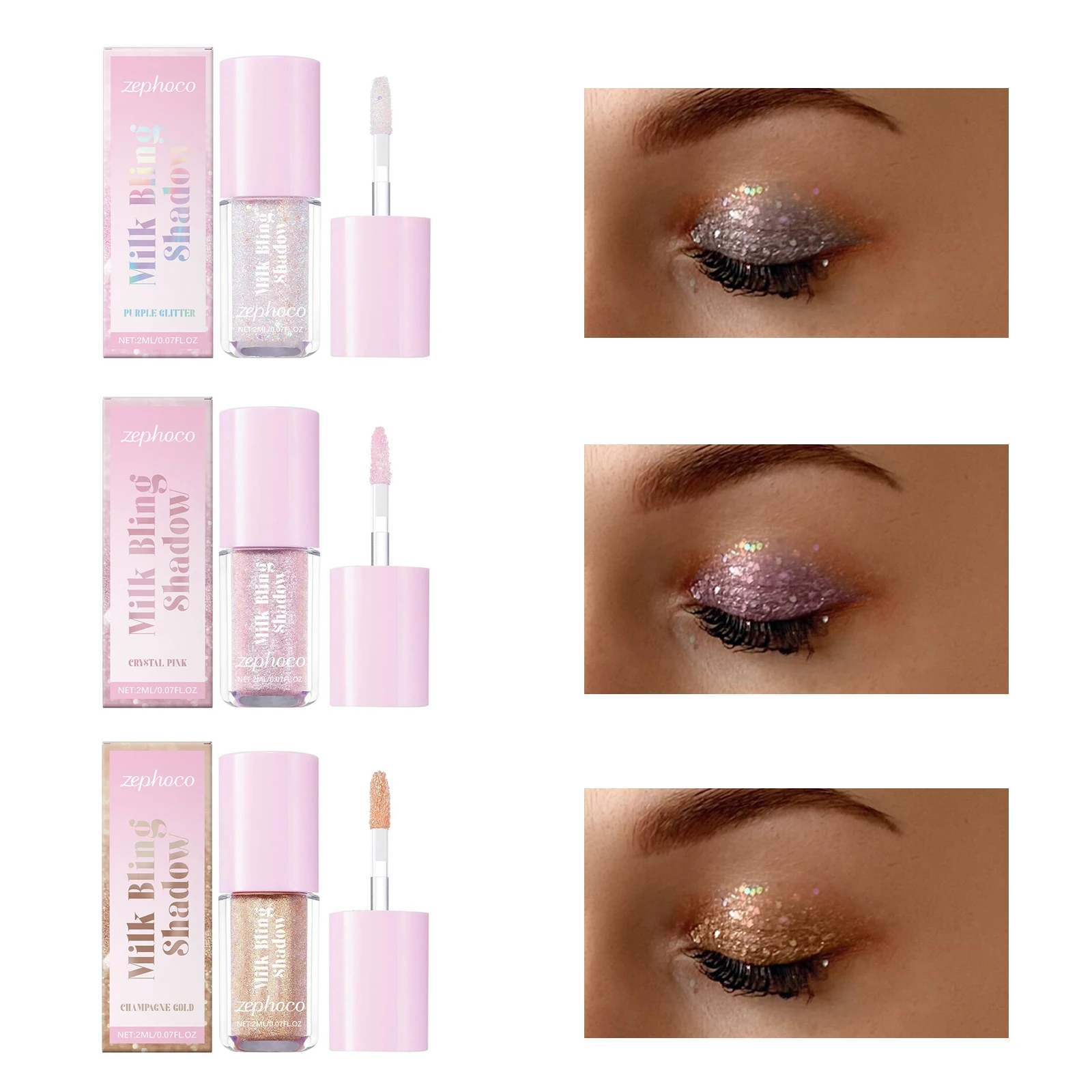 

Pearlescent Liquid Eye Shadow Long-Lasting Waterproof Glitter Liquid Fine Shimmer High Shine Even Coverage Eye Makeup Party Gift