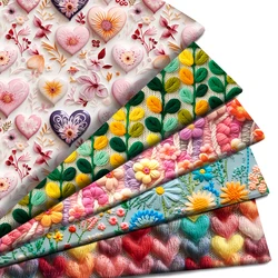 50*145cm Floral Heart 3D Imitation Printed Polyester/Pure Cotton Fabric Patchwork Sewing Quilt Fabric Needlework Cloth