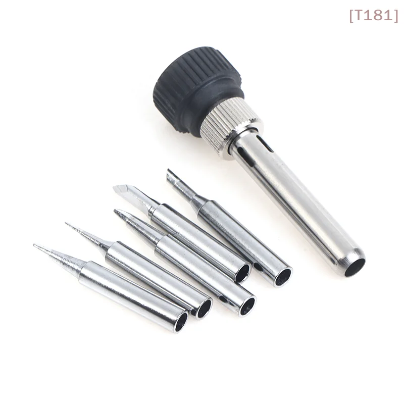 

[E] For ESD 852D 936 937D 898D 907 HAKKO Iron Tip Cannula Casing And 5 X Solder Iron Tips Soldering Station Iron Handle Adapter