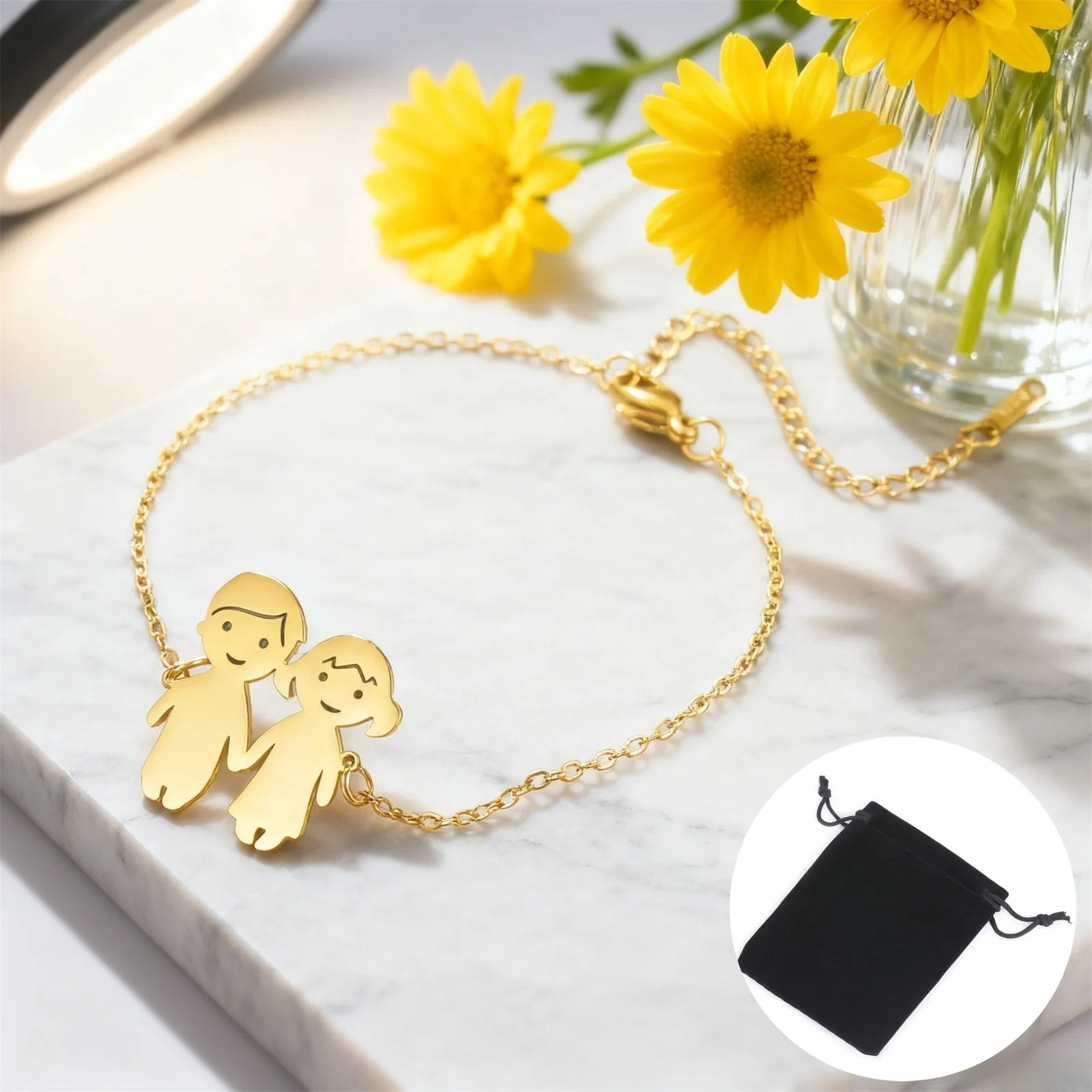 تخصيص اسم تاريخ النص اليد في اليد زوجين سوار الفولاذ المقاوم للصدأ قابل للتعديل اسم العائلة سوار زوجين هدية