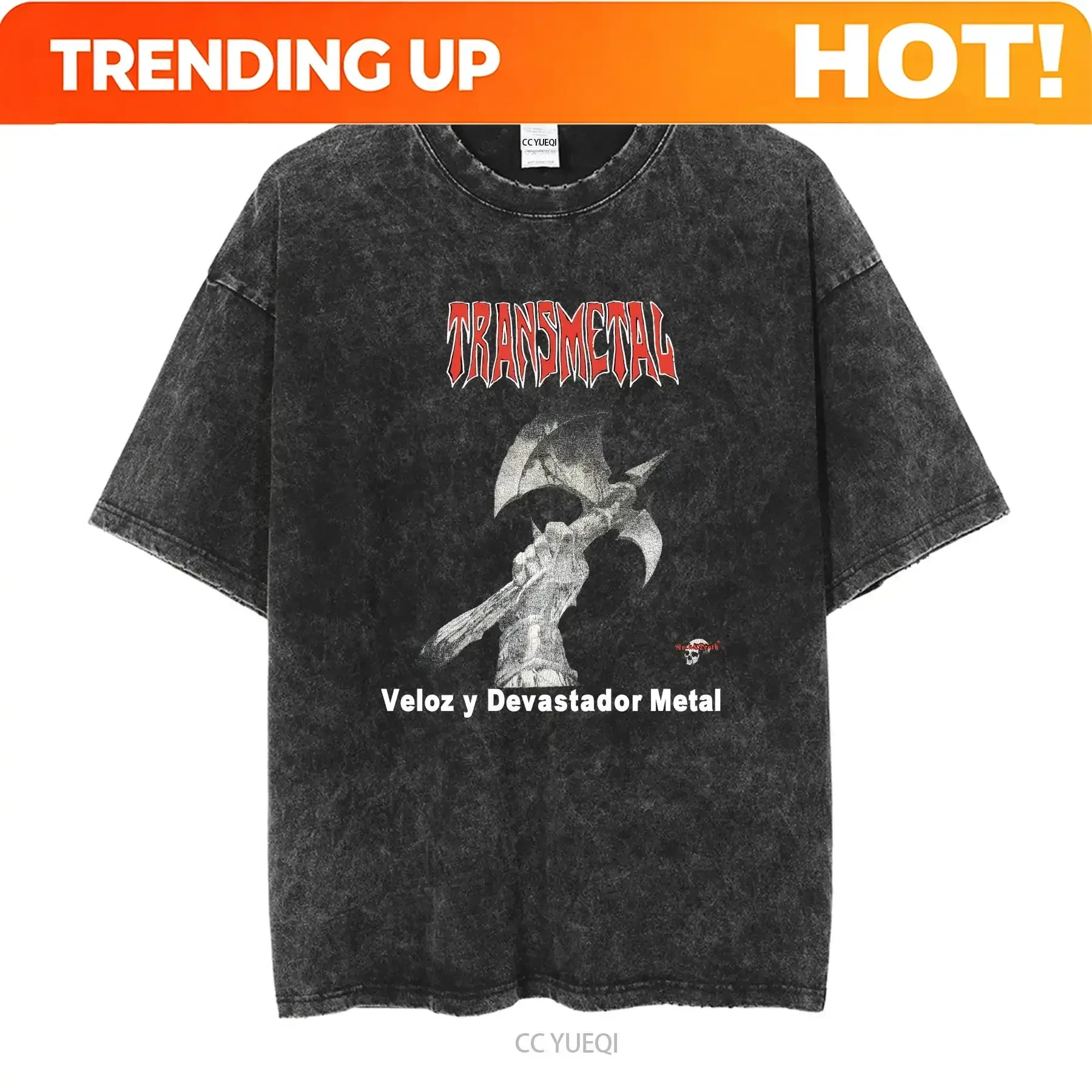 Customization Shirt Vintage Y2k Transmetal Rock Death T Shirt Mexican Metal XL Vintage Washed Breathable Designer Clothes Versat