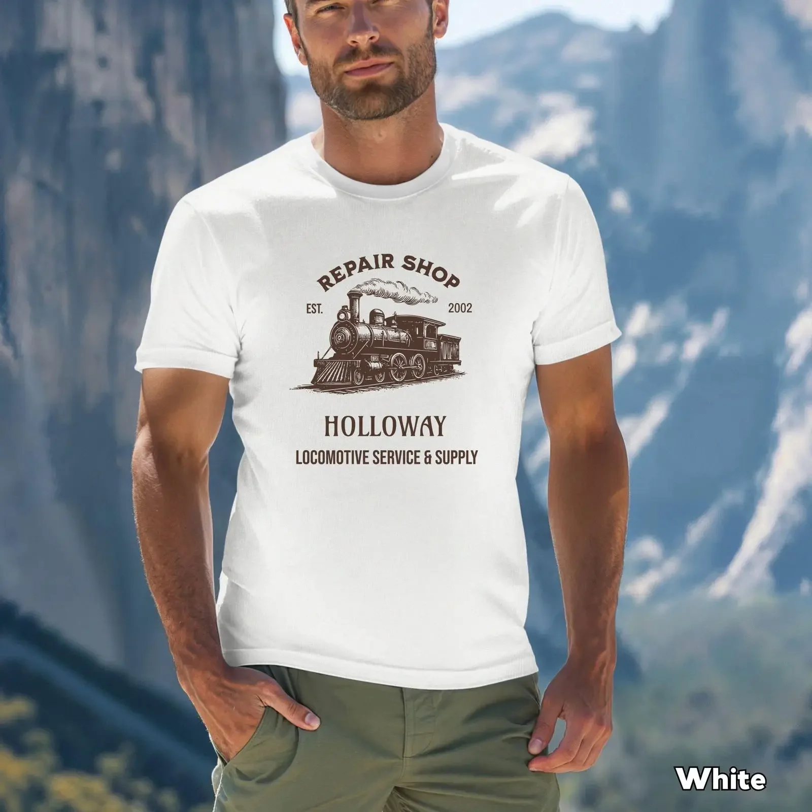 Personalized Vintage Train T Shirt Steam Engine Locomotive for Railway Lovers Railroad Fans and Enthusiasts vintage Washed