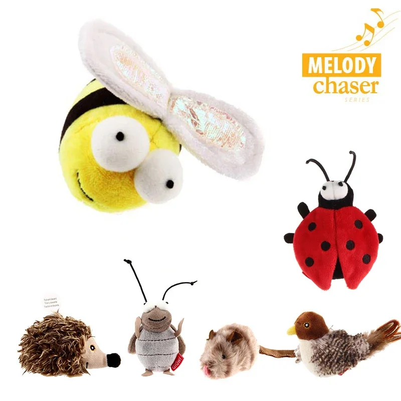 MOONBIFFY Simulation Design Melody Chaser Series Cat Toys Interactive  Feather Simulate The Real Sounds of Animals Pet Products