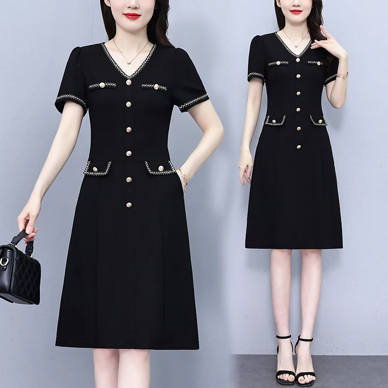 2026 Summer New Large-size Women's Clothing Fragrant Temperament Versatile Waist Thin Light Luxury Dress