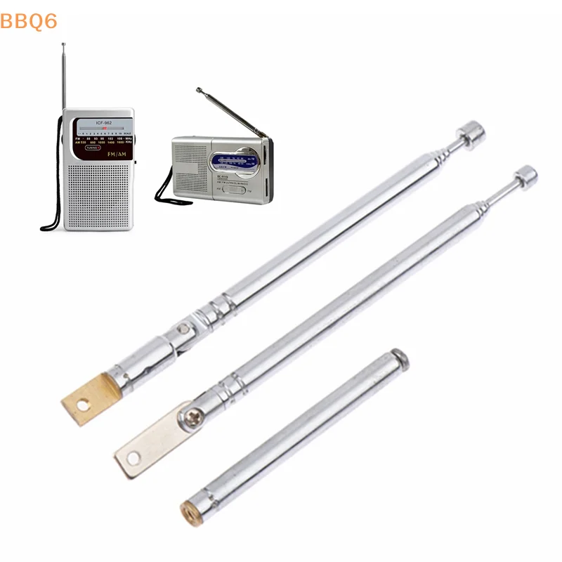 1Pcs 5 Section Metal Full-Channel Am Fm Radio Antenna Telescopic Antenna Rotating Antenna Aerial M2.5