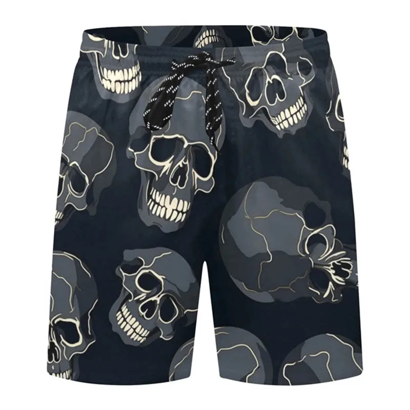 Trend Skull 3D Printed Casual Shorts Summer Unisex Street Gothic Personality Cool Sports Shorts Skateboarding Short Pants Homme