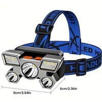 USB Rechargeable LED Headlamp 15000LM 5 Modes 12H Runtime IPX5 Waterproof with 18650 BatteryCamping Hiking Fishing Free Shipping