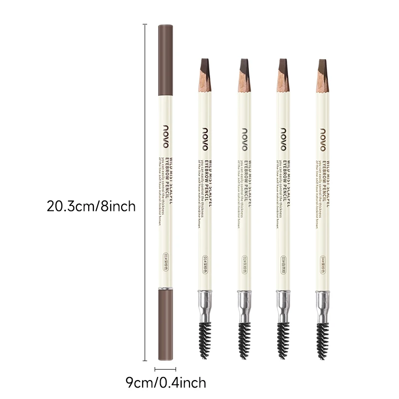 2-in-1 アイブロウ ペンシル、長持ち、防水、汗に強い、簡単に削れる、眉、自然な眉メイクを作成します。
