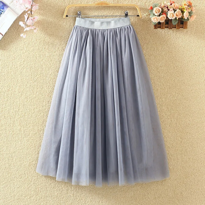 OHRYIYIE Maxi Long Tulle Skirt Women 2024 Autumn Winter Elastic High Waist Ball Gown Skirt Female Adult Tutu Skirt Jupe Longue