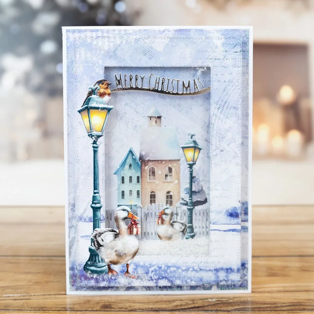 2024 New September Village Christmas Crescent Die Set Diy Scrapbooking Craft Photo Template Decor