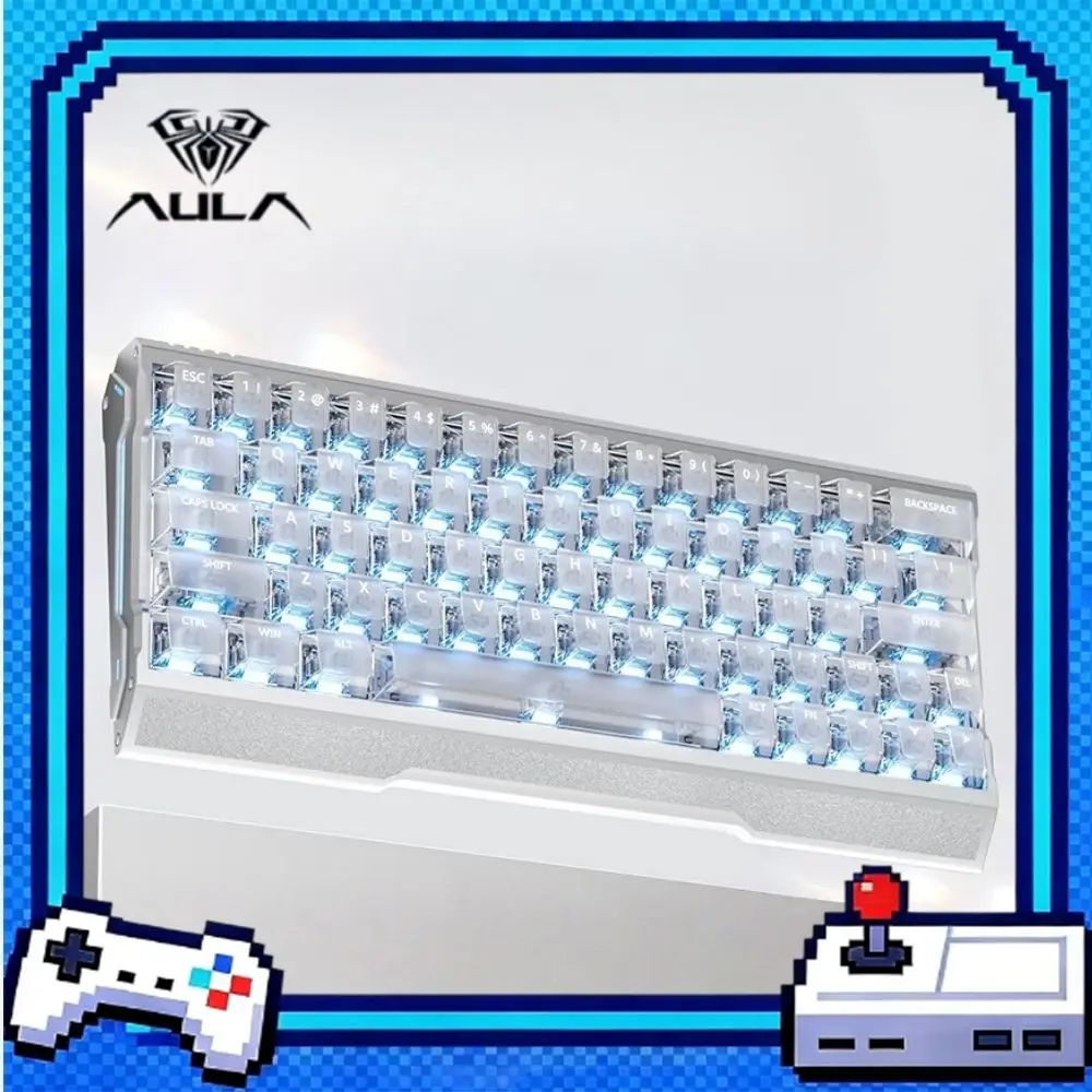 Teclado Mecânico Gamer Aula AG63 com Switches Magnéticos, Totalmente em Alumínio, Com Fio, Baixa Latência RT0.001mm, RGB, Hot Swap - Acessório
