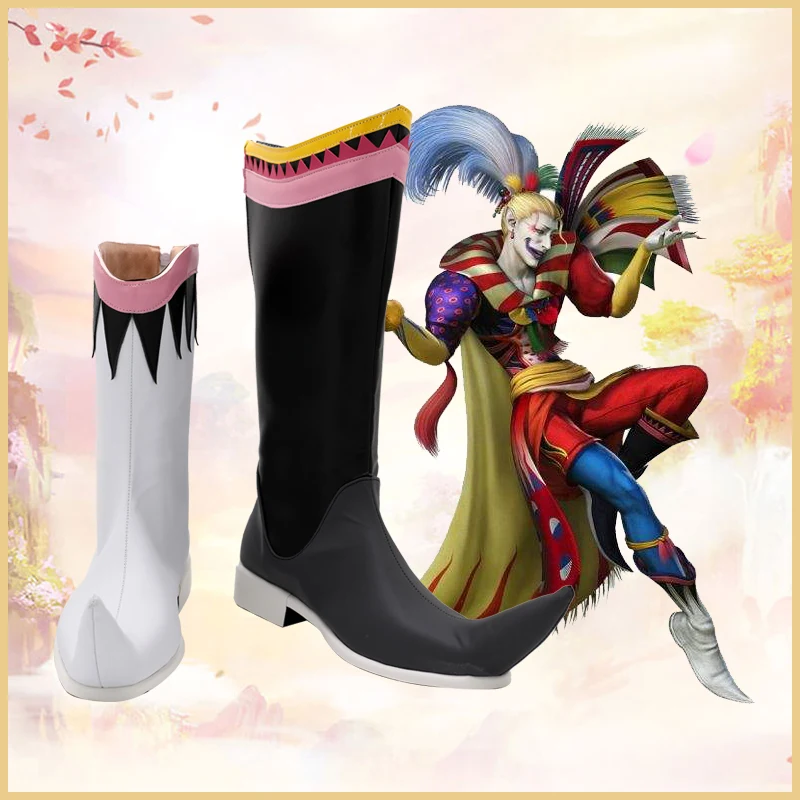 Final Fantasy Kefka Cosplay PU Boots Shoes Halloween Cosplay Prop