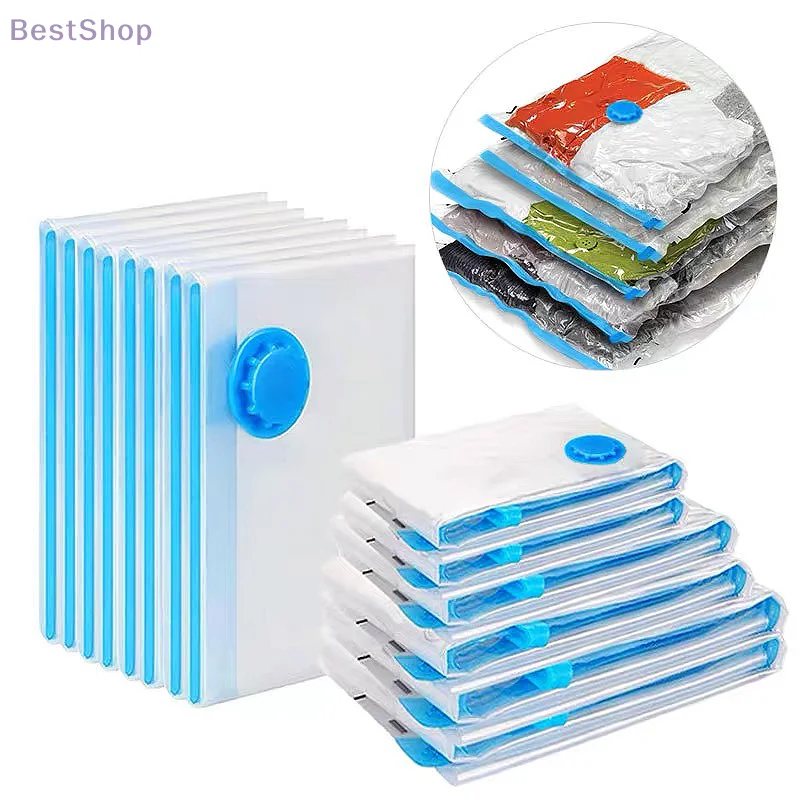 

5 шт. вакуумные пакеты для хранения с клапаном, складные сжатые, экономящие место для хранения одежды, большой размер для полотенец, тканевое одеяло