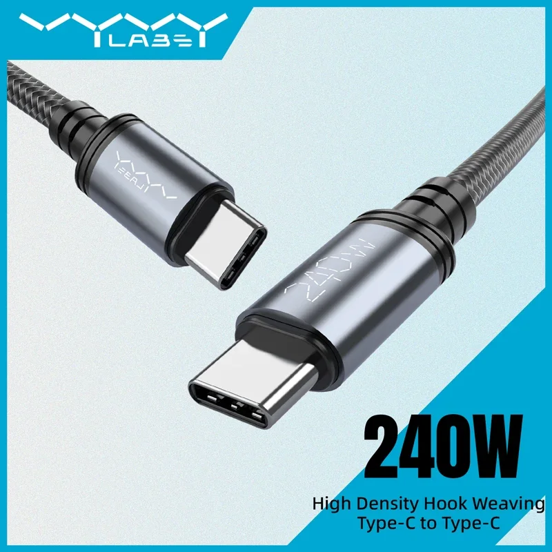 Vyvylabs Typ C auf Typ C PD 240 W Kabel für MacBook iPad PD Schnellladekabel Datenübertragung für iPhone 16 15 Xiaomi Huawei