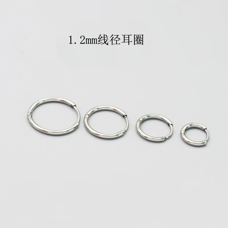 Women Men Stainless Steel Circle Shape Thickness 1.2mm Hoop Earrings 4 Sizes For Choose Hypoallergenic Fashion Jewelry Forle