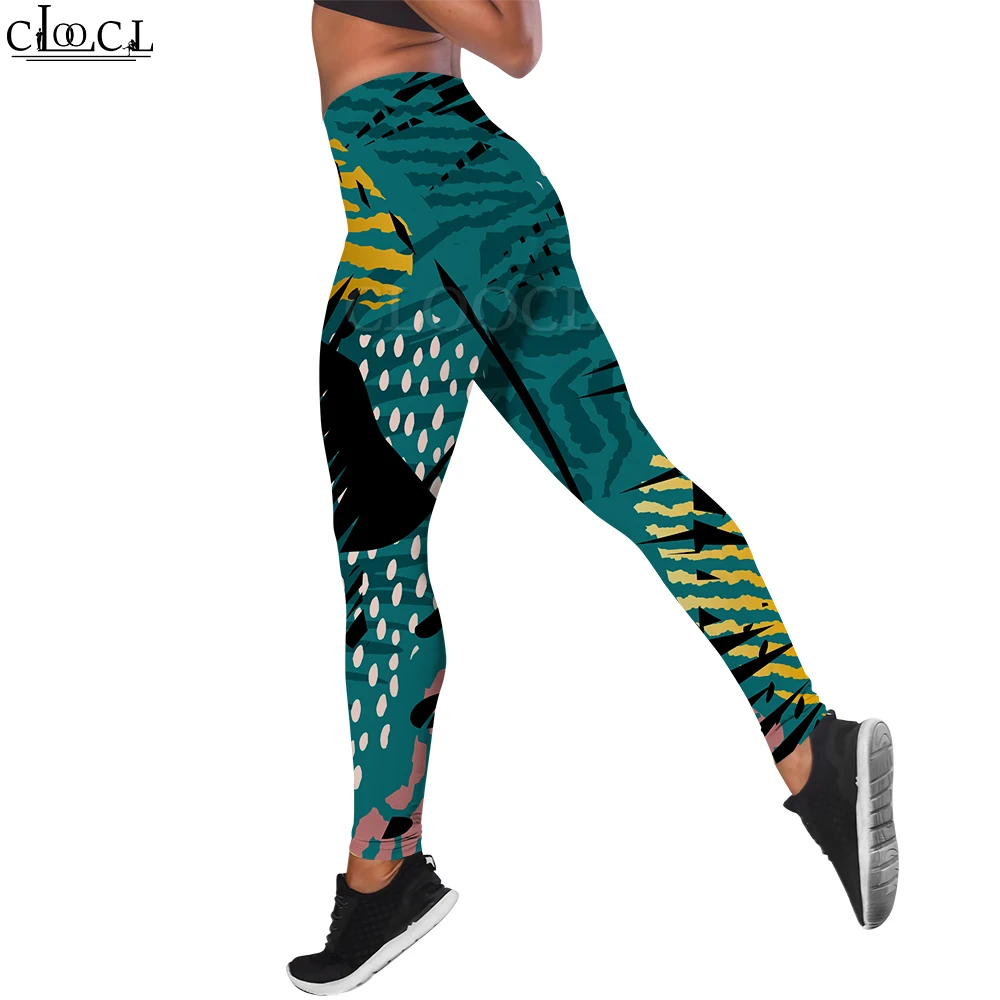 CLOOCL Women Gym Legging Breathable Tight Fit Pants Art Pattern 3D Print High Waist Trousers Retro Leggings Female Clothing