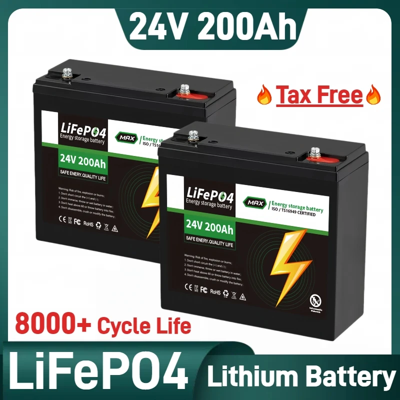 

Original LiFePO4 24V Battery, 200AH, with BMS 8000+ Cycles, for Inverter, Motorhome, Solar System, Boat, wheelchair Tax Free