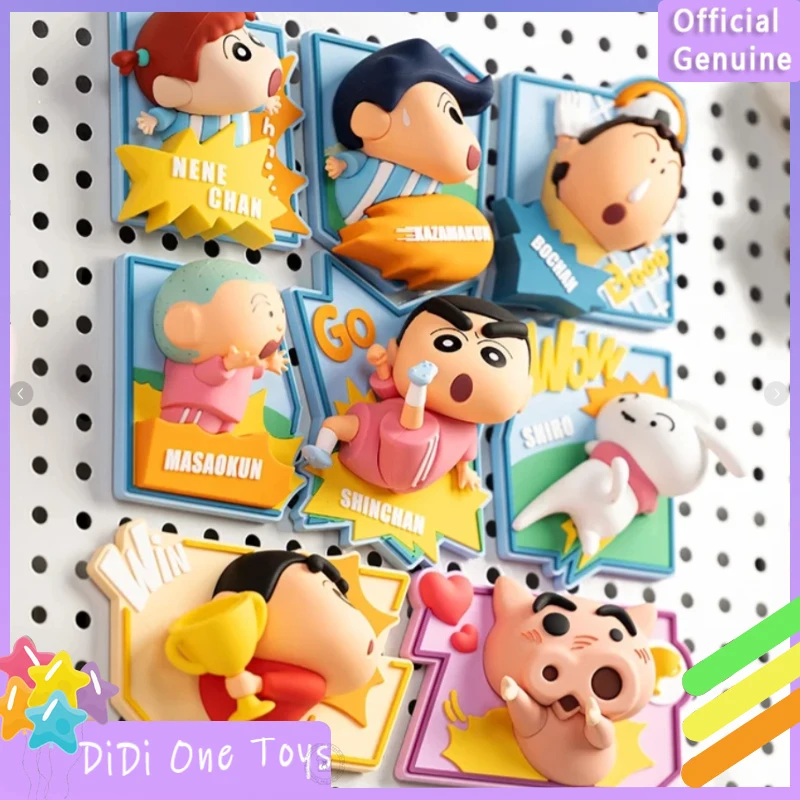 

Genuine Crayon Shin-Chan Blind Box Passionate Green Pitch Fridge Magnets Three-dimensional Magnetic Figurines Toys Gift