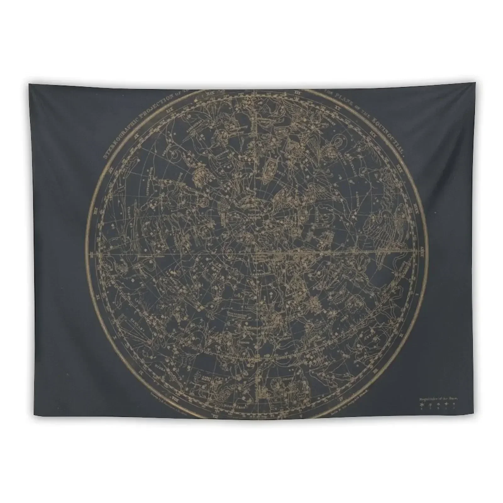 

Constellations of the Northern Hemisphere | Vintage Black and Amber Tapestry Decorative Wall Murals Wall Coverings Tapestry