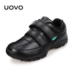 Kids shoes UOVO 2024 Spring and Autumn Children's sneakers boy Genuine Leather  Footwear Black Casual Sneakers  shoes size 31-42