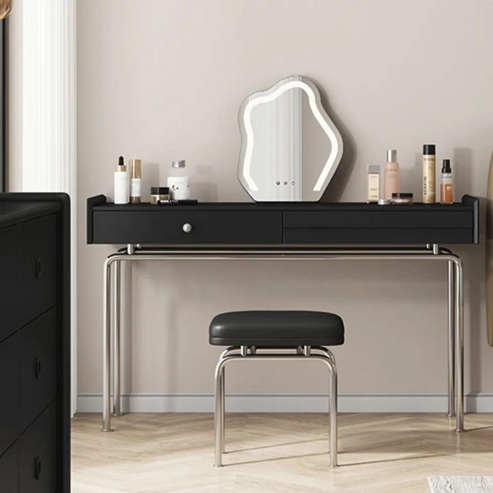 Nordic Style Dressing Table Organizer Black Modern Girls Dressing Table Chair Classic Toaletka Z Lustrem Home Decoration