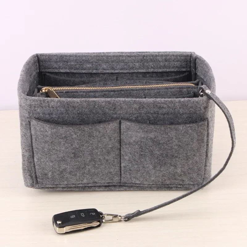 New Women Make Up Organizer Felt Insert Bag for Handbag Travel Inner Purse Portable Cosmetic Bags Fit Various Brand Bags