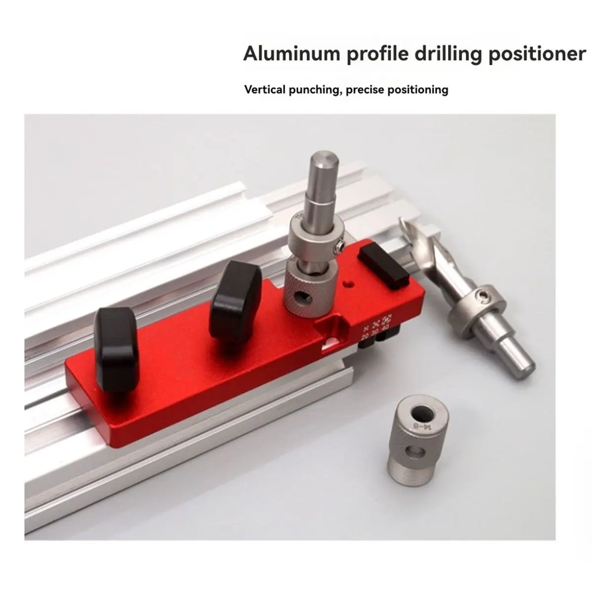 A67T NEW Aluminum Profile Drill Guide Punch Locator,Single Hole Profile Drill for 2020 3030 4040 Profiles Punching Drilling Tool