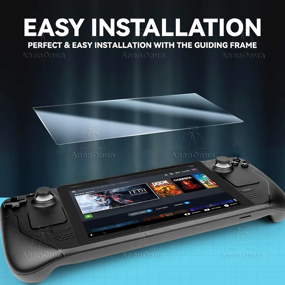 Steam Deck/Steam Deck Oled 강화 유리 화면 보호기 9H 경도 파손 방지 긁힘 방지 2.5D Arc Edge HD 버블 프리