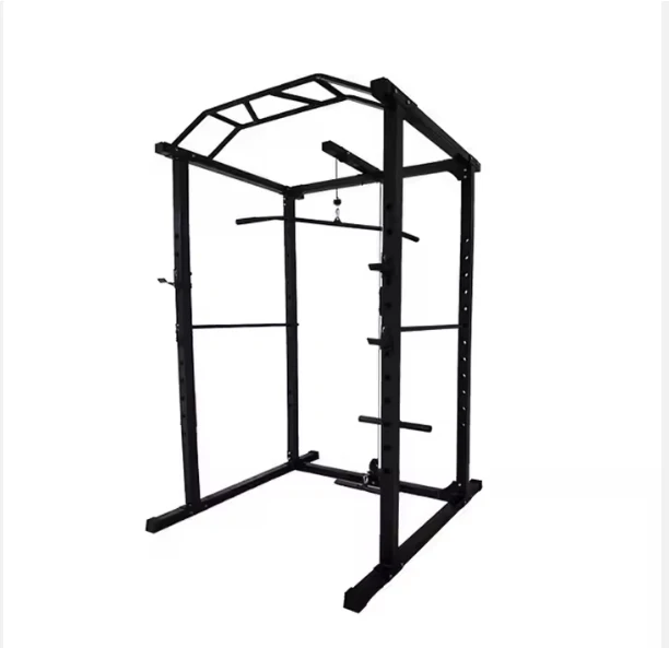 Cheap Factory Price Multifunctional Squat Rack & Smith Machine Pull-up Parallel Bars Steel Tube Black 50kg Capacity DXXY L051