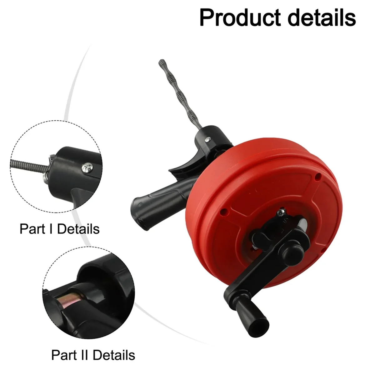 A83Z 5M Pipe Dredging Machine Sewer Pipe Unblocker Snake Pipe Dredging Tool Professional Plumbing Snake Sewer Blockage Tool