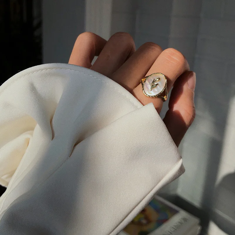 Women's 925 Sterling Silver Flower Shell Geometric Ring