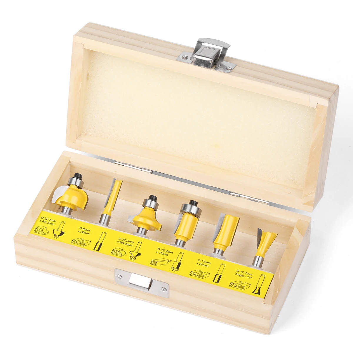 Sólido Cimentado Carbide Router Bit Ferramentas Grupo Corte Cortador Máquina Carpintaria Fresa Caixa Opcional mm Haste Pcs