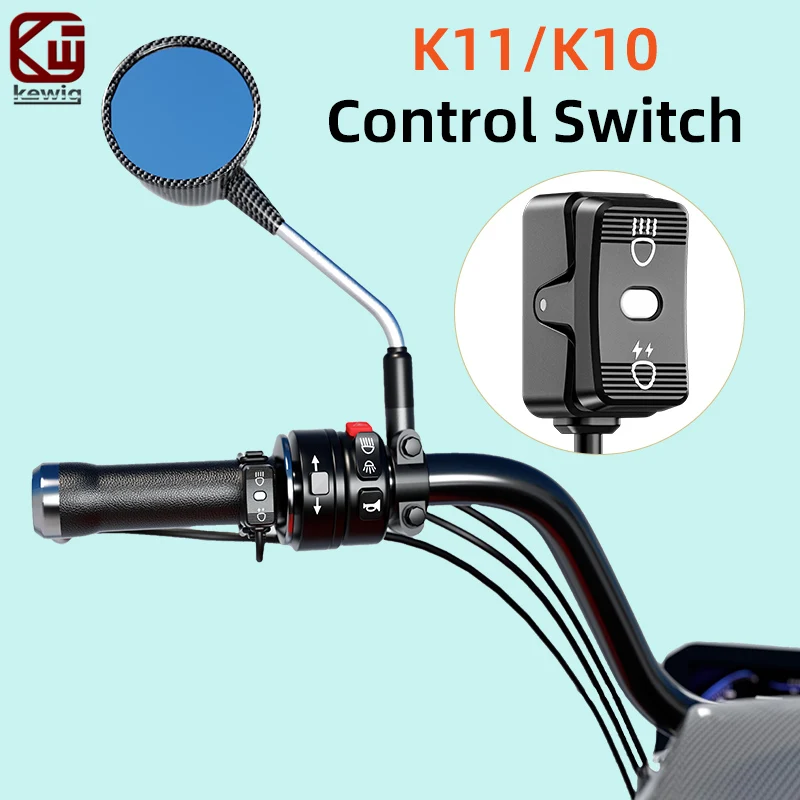 Kewig K10/K11 Backlit Control Switch Motorcycle LED Fog Light Accessories For Street Bike Short Tour