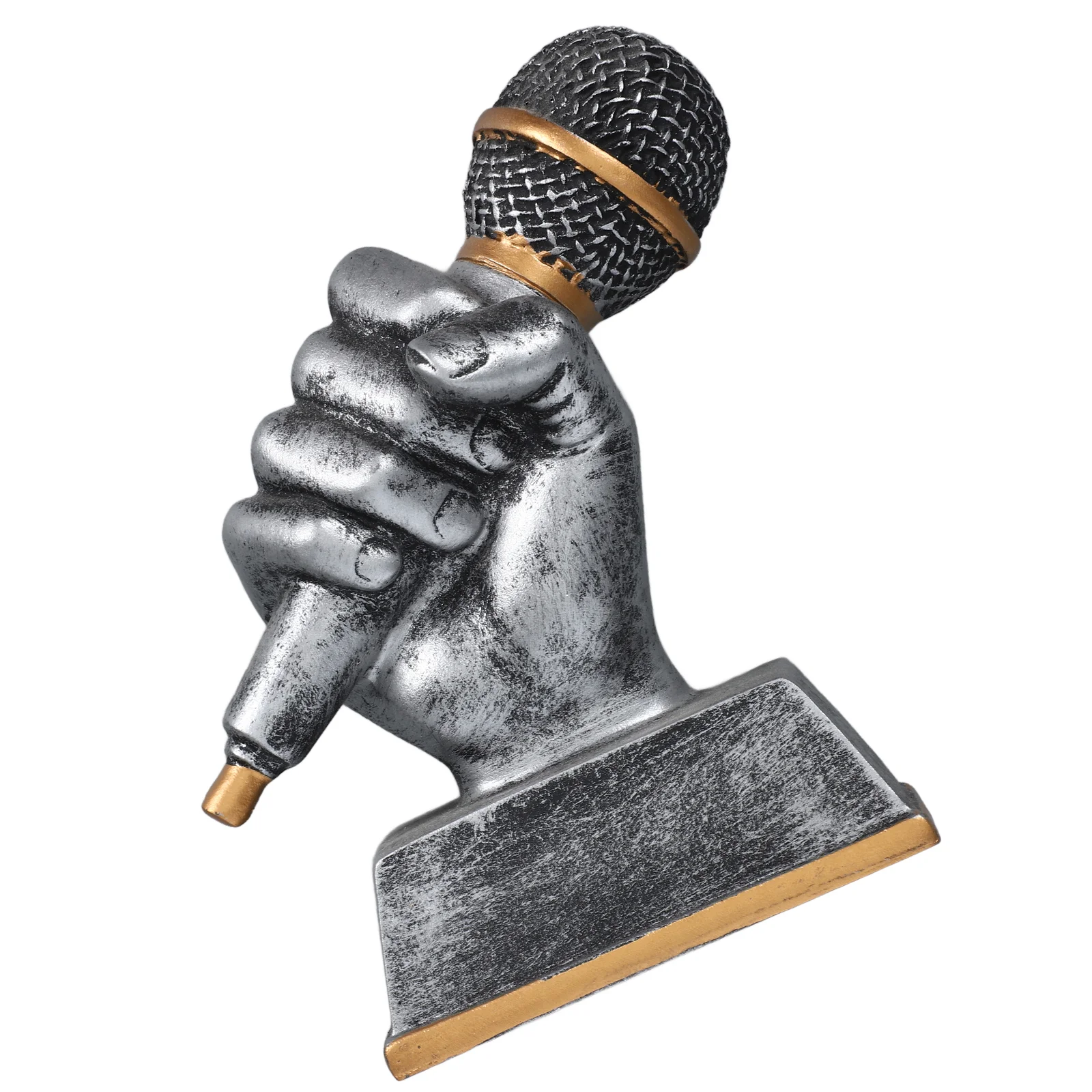 Music Trophy Phone Mic Award Old Fashioned Microphone Party Resin Participation Staff Singing Awards Trophies