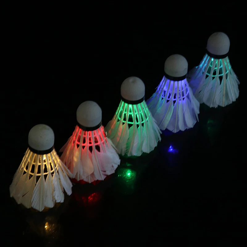 2024 1PC Lighting Badminton Dark Night Colorful LED Lighting Sport Badminton Light Spot Shuttle Cock Accessories Shuttlecock