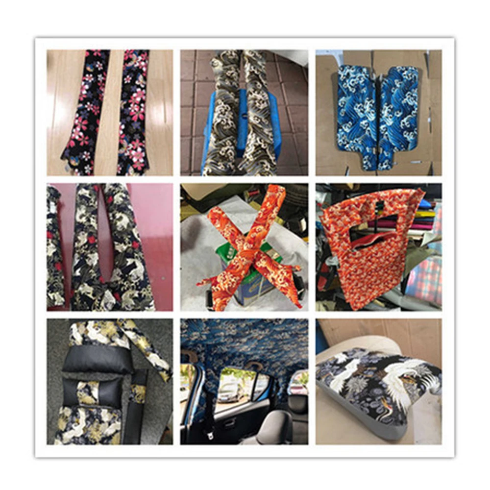 Special fabric Automotive Central Control A/B/C Pillar Paster Japanese Style Ukiyo-e Car Interior Modifica Tion 0.5x1.45m