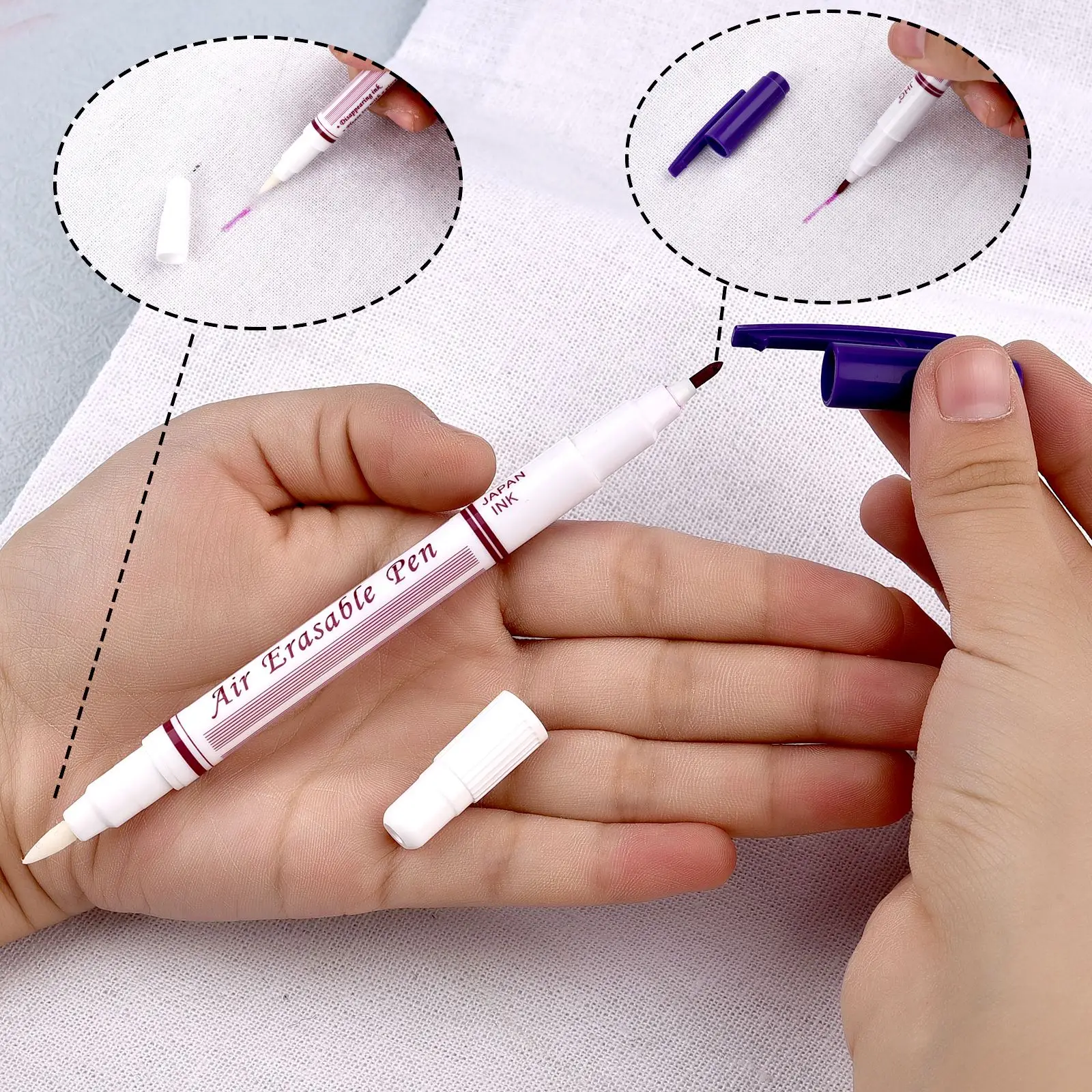 Disappearing Erasable Ink Fabric Marker Pen 1/3pcs Cross Stitch Water Erasable Pen Tailor'S Quilting Sewing Tools Dressmaking