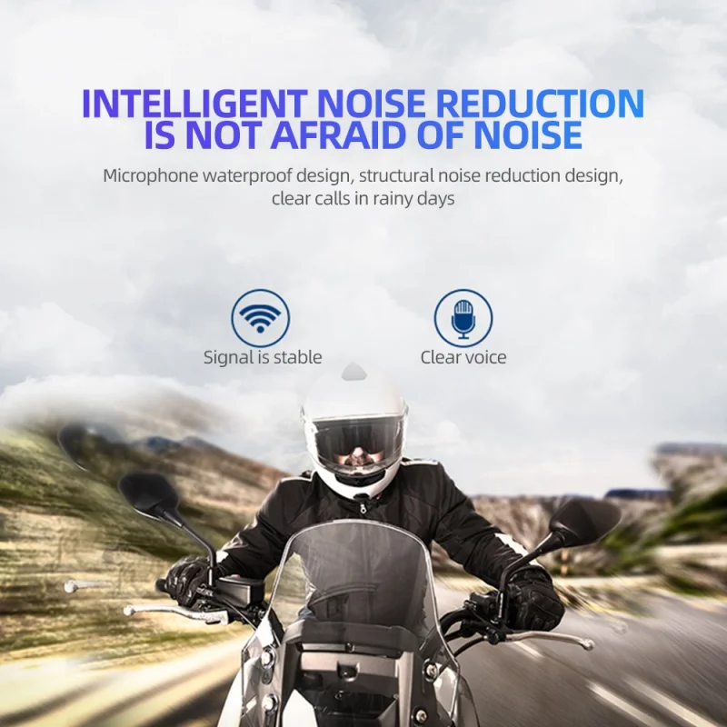 With LED Switch 5 Light Modes Motorcycle Bluetooth 5.2 Helmet Headset 2800mah Handsfree Earphone High Waterproof Noice Reduction